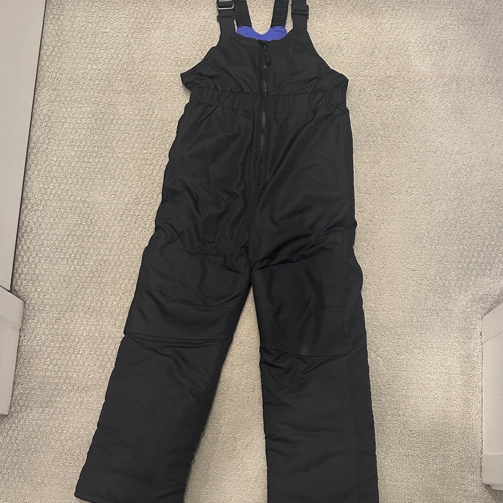 Kids Black Snow Bib Overalls Snowsuit
